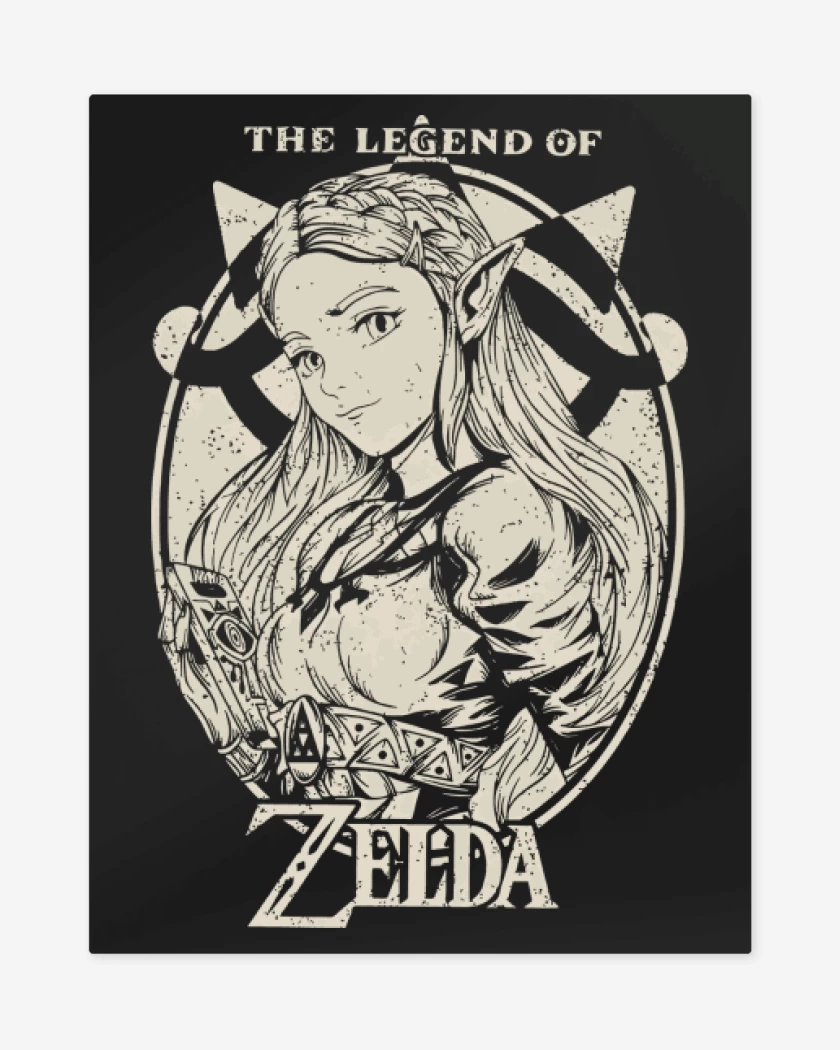 Print metalico Negro de La Leyenda de Zelda