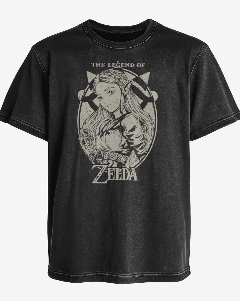 Polera desgastada Negro de La Leyenda de Zelda