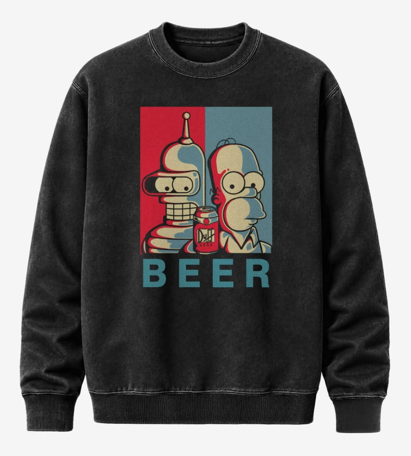 Poleron Polo Acid Wash Negro de Beer Groening