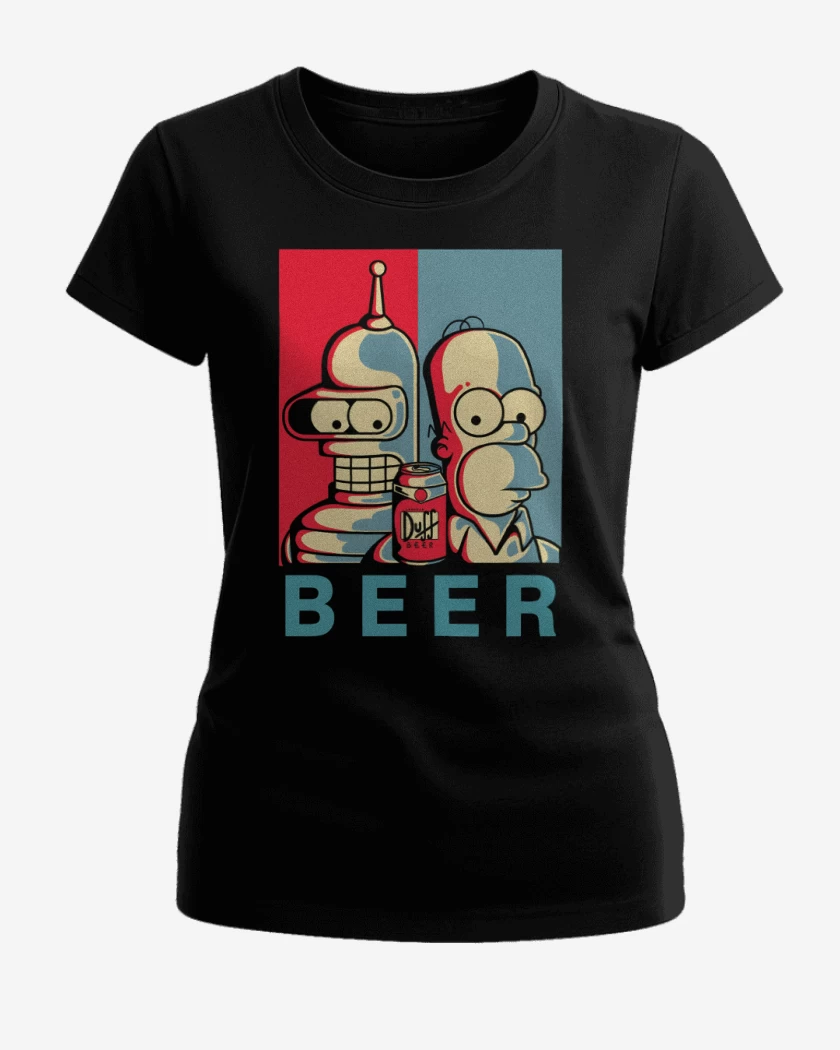 Polera de Mujer Negro de Beer Groening