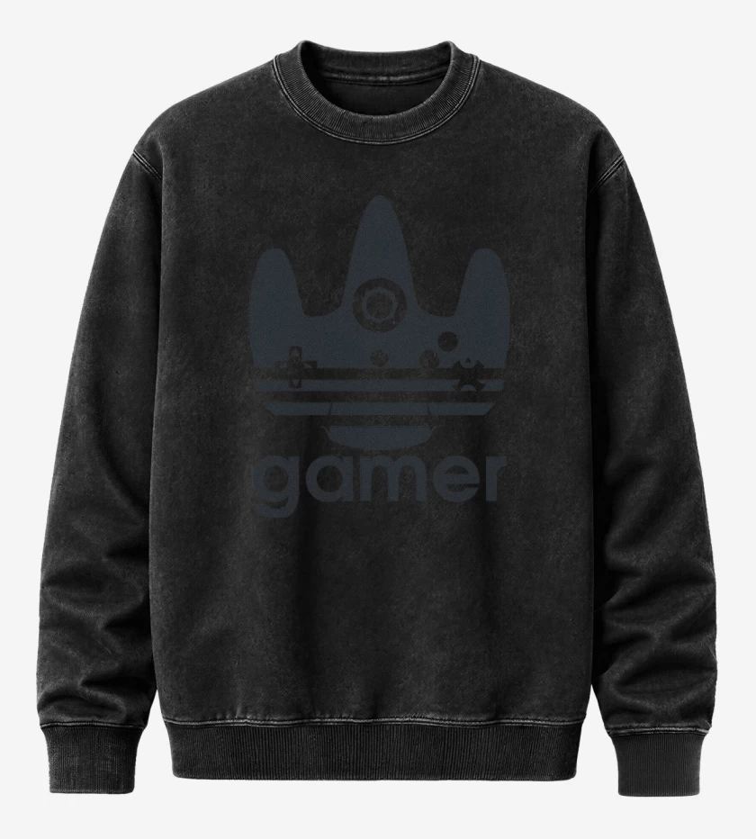 Poleron Polo Acid Wash Negro de Gamerboy
