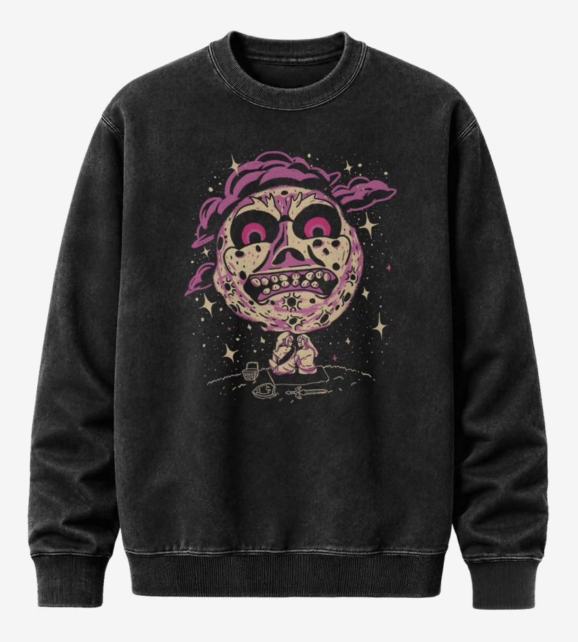 Poleron Polo Acid Wash Negro de A Luz de la Luna