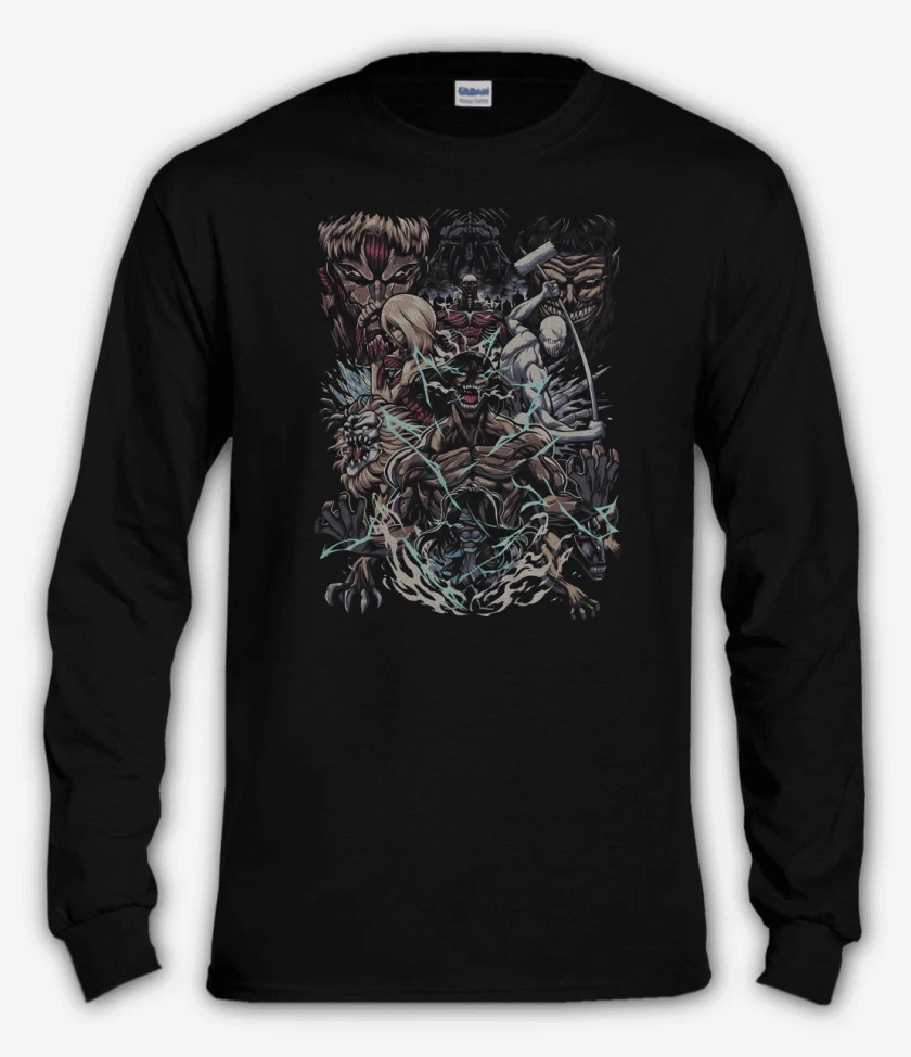 Polera manga larga Negro de Furia de Titanes