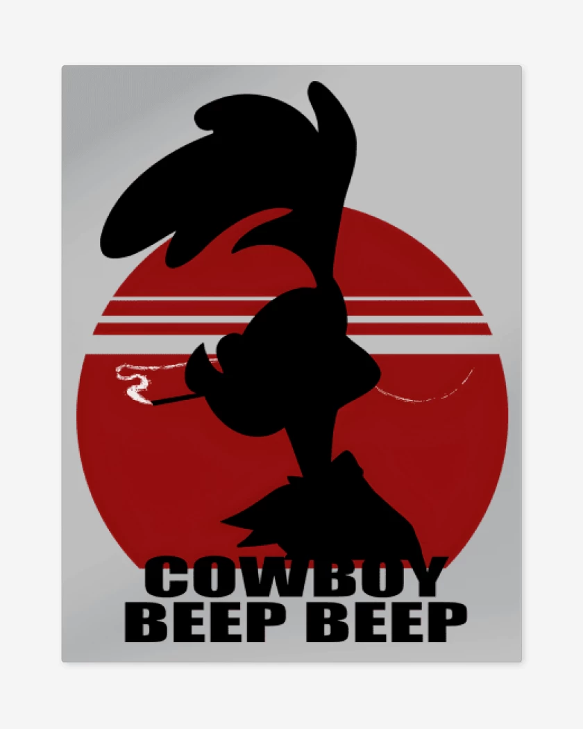 Print metalico Gris Melange de Cowboy Beep Beep