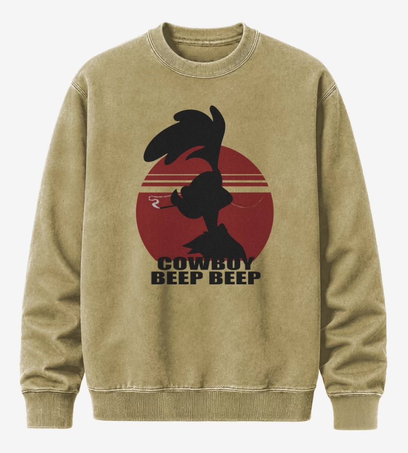 Poleron Polo Acid Wash Beige de Cowboy Beep Beep