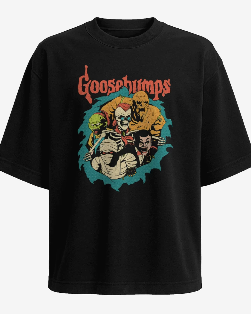 Polera Oversize Negro de Escalofríos