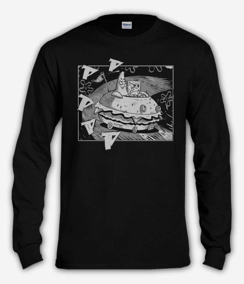 Polera manga larga Negro de Initial Esponja