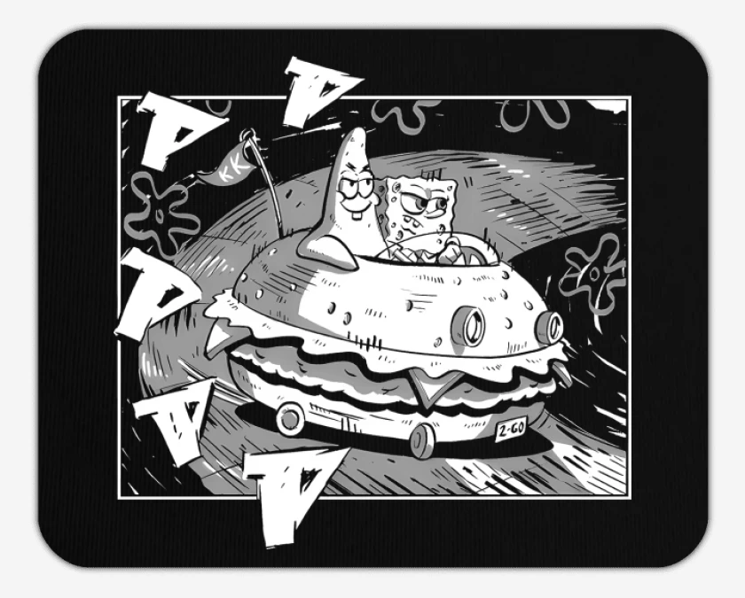 Mousepad Negro de Initial Esponja