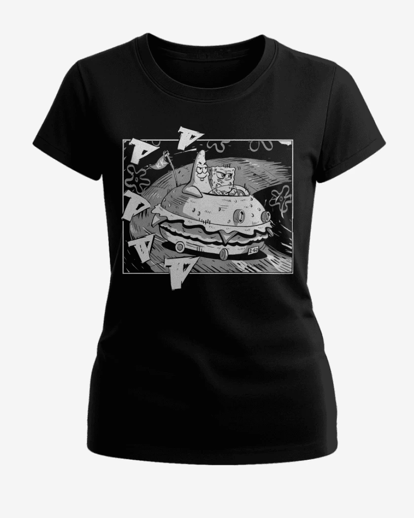 Polera de Mujer Negro de Initial Esponja