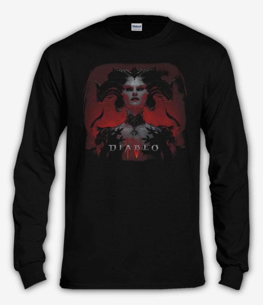 Polera manga larga Negro de Diablo IV