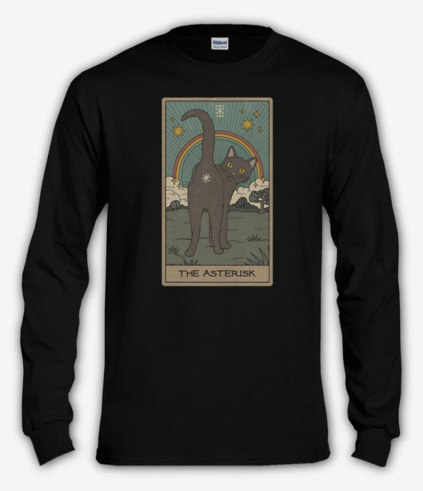 Polera manga larga Negro de Gatito Asterisco 