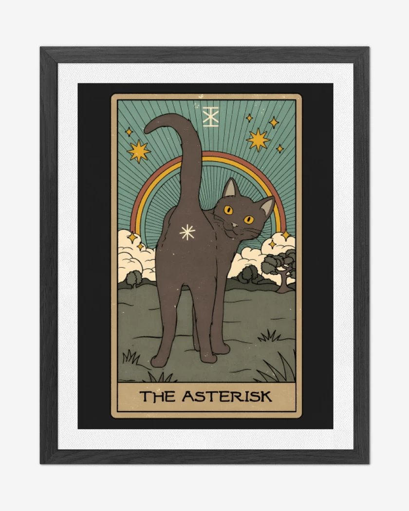 Cuadro decorativo Negro de Gatito Asterisco 