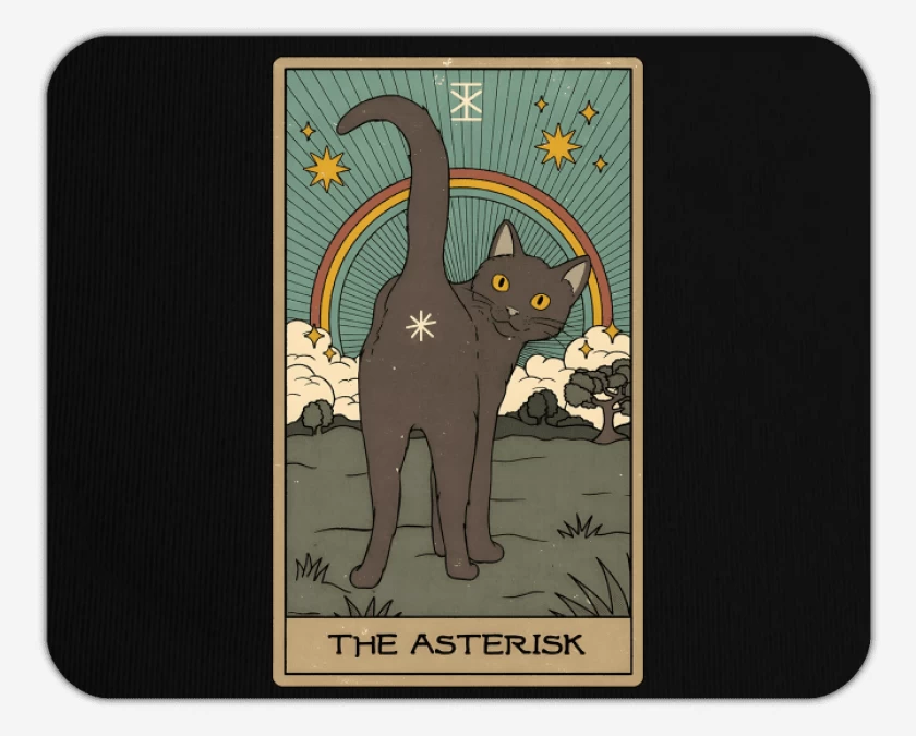 Mousepad Negro de Gatito Asterisco 