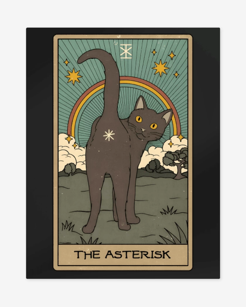 Print metalico Negro de Gatito Asterisco 