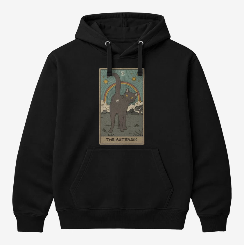 Polerón Canguro Negro de Gatito Asterisco 