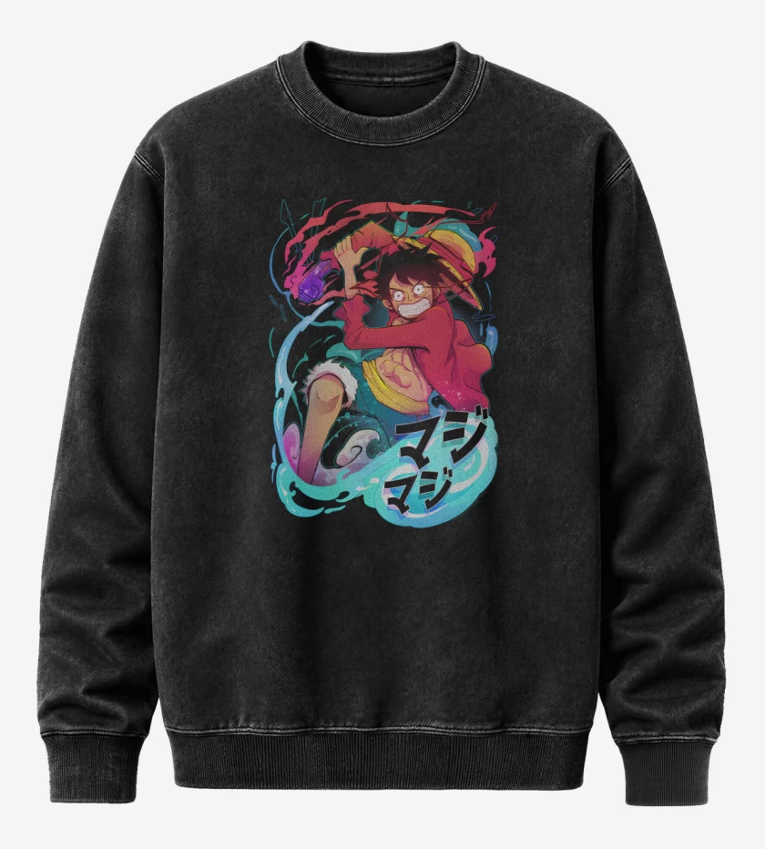 Poleron Polo Acid Wash Negro de Rey Pirata 