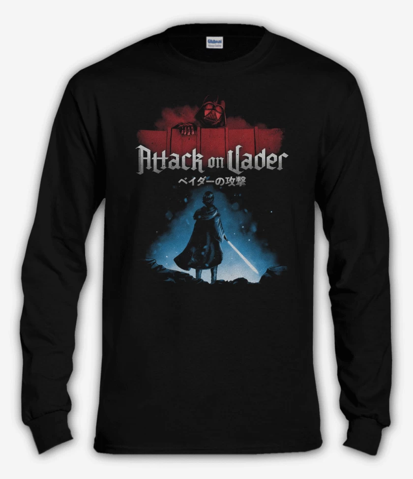 Polera manga larga Negro de Attack on Vader Nro 2