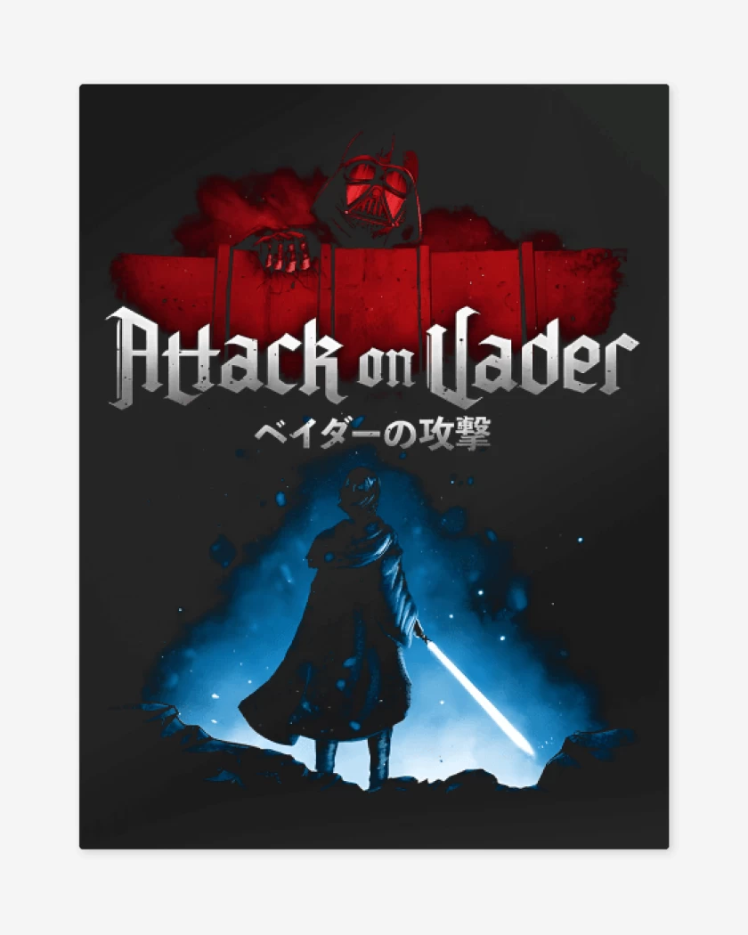 Print metalico Negro de Attack on Vader Nro 2