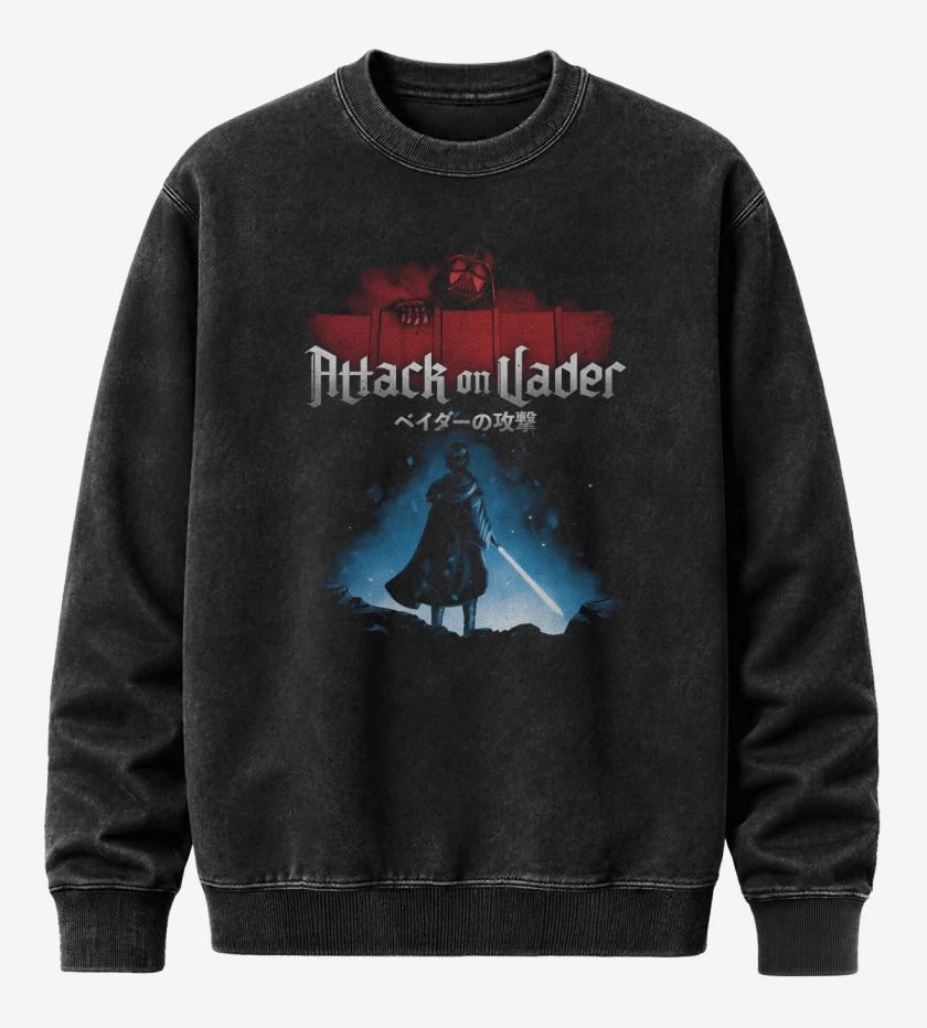 Poleron Polo Acid Wash Negro de Attack on Vader Nro 2