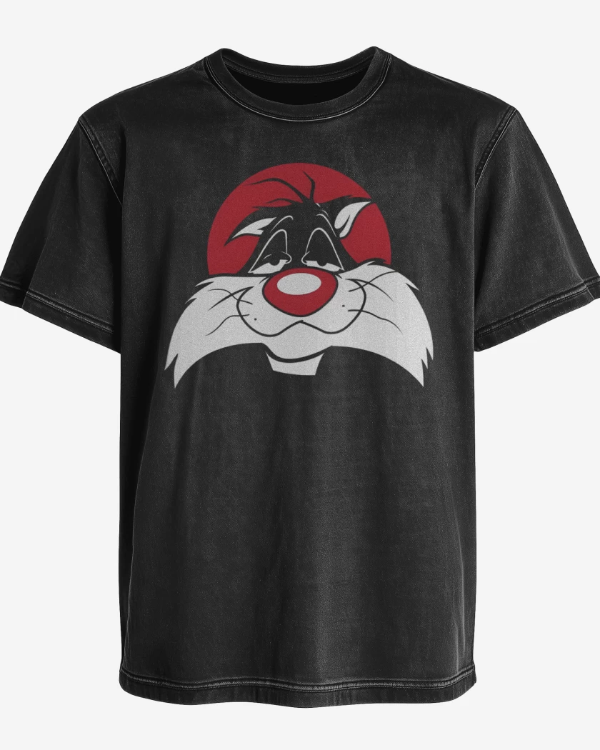 Polera desgastada Negro de Silvestre Flojito