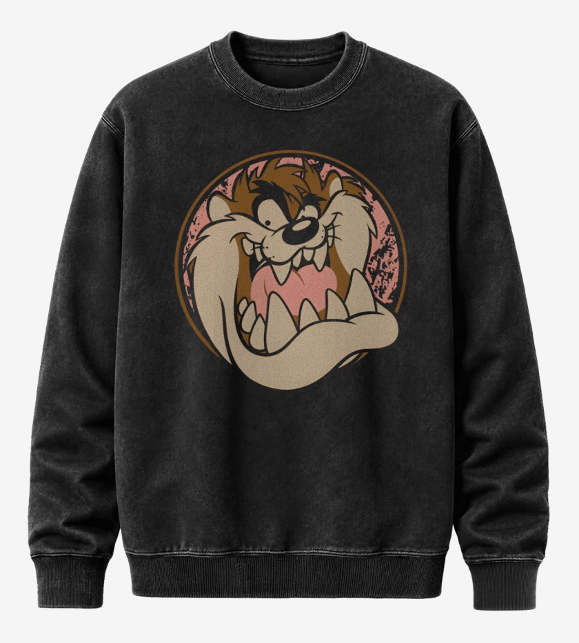 Poleron Polo Acid Wash Negro de Peligroso Taz