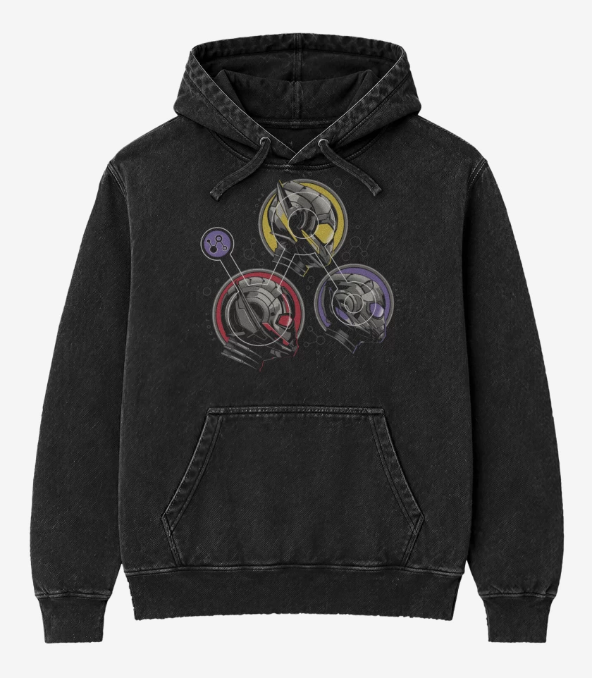 Poleron Canguro Acid Wash Negro de Team Hormiga