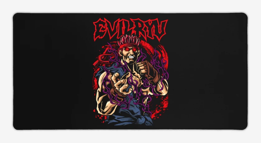 Mouse pad Gamer Negro de Evil Ryu