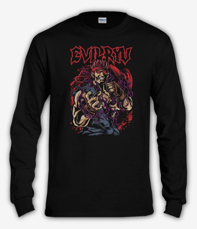Polera manga larga Negro de Evil Ryu