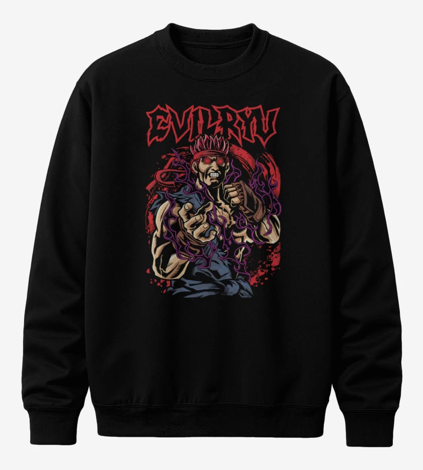 Poleron polo Negro de Evil Ryu