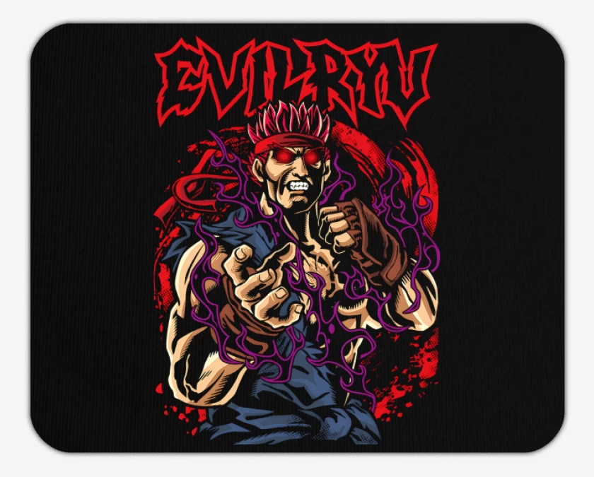 Mousepad Negro de Evil Ryu
