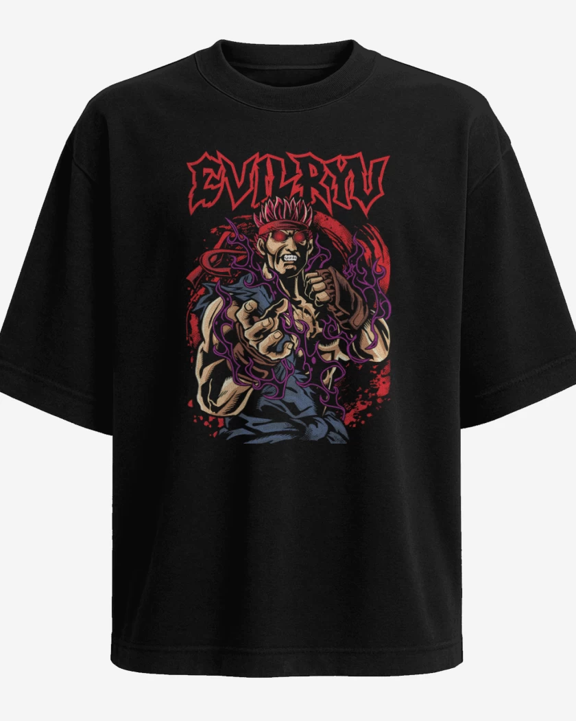 Polera Oversize Negro de Evil Ryu