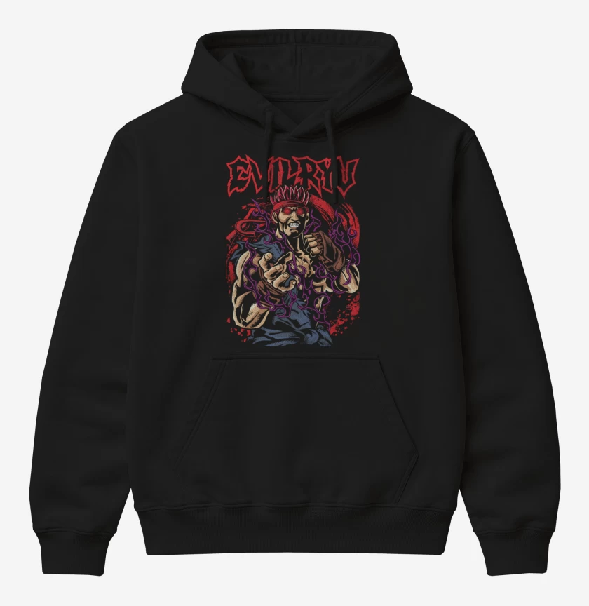 Poleron Canguro básico Negro de Evil Ryu