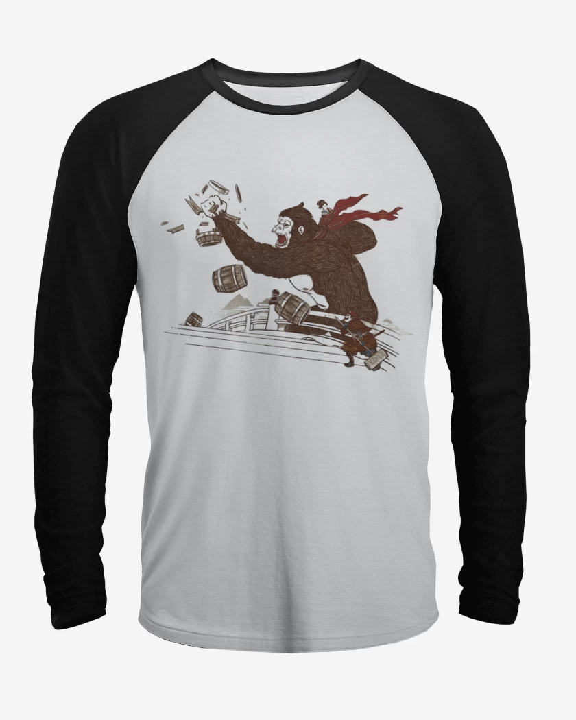 Polera Raglan Blanco / Negro de Donkey Furioso