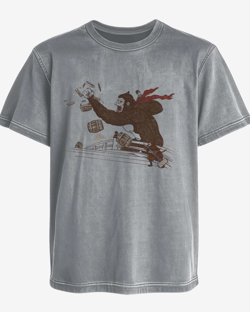 Polera desgastada Gris Melange de Donkey Furioso