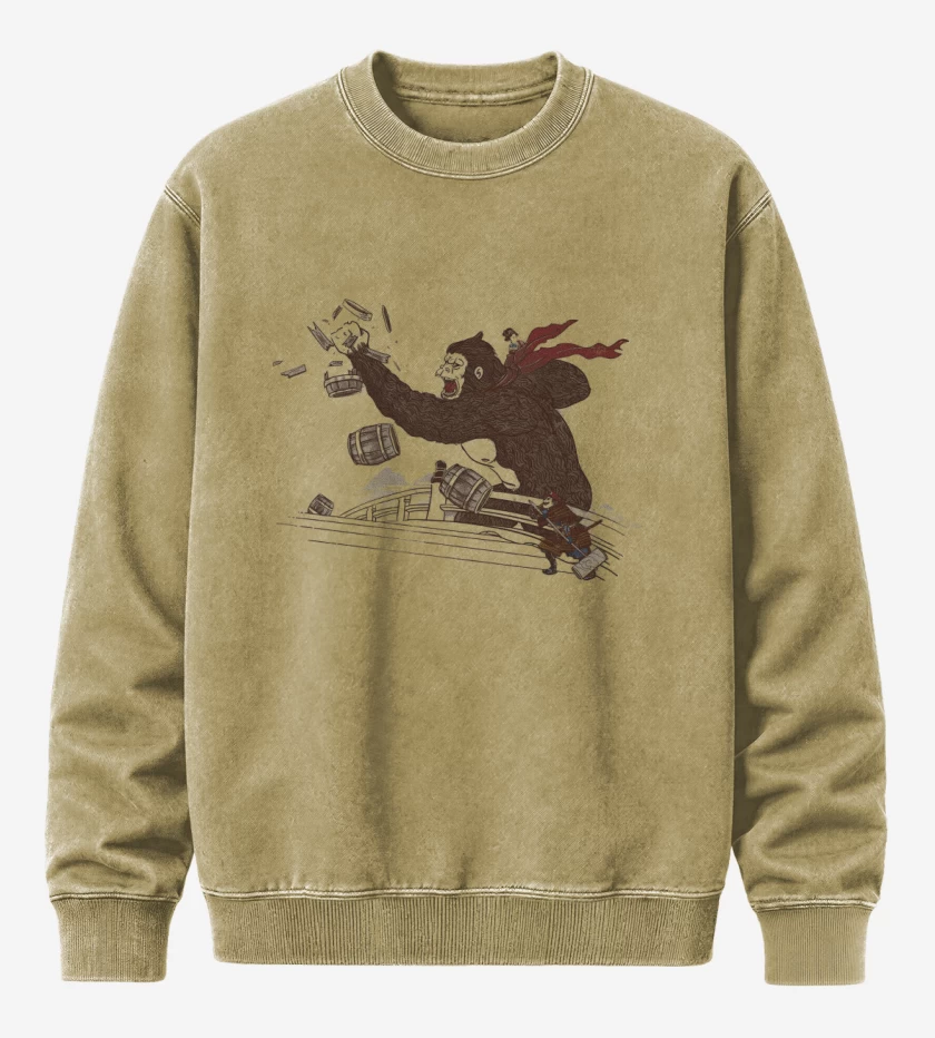 Poleron Polo Acid Wash Beige de Donkey Furioso