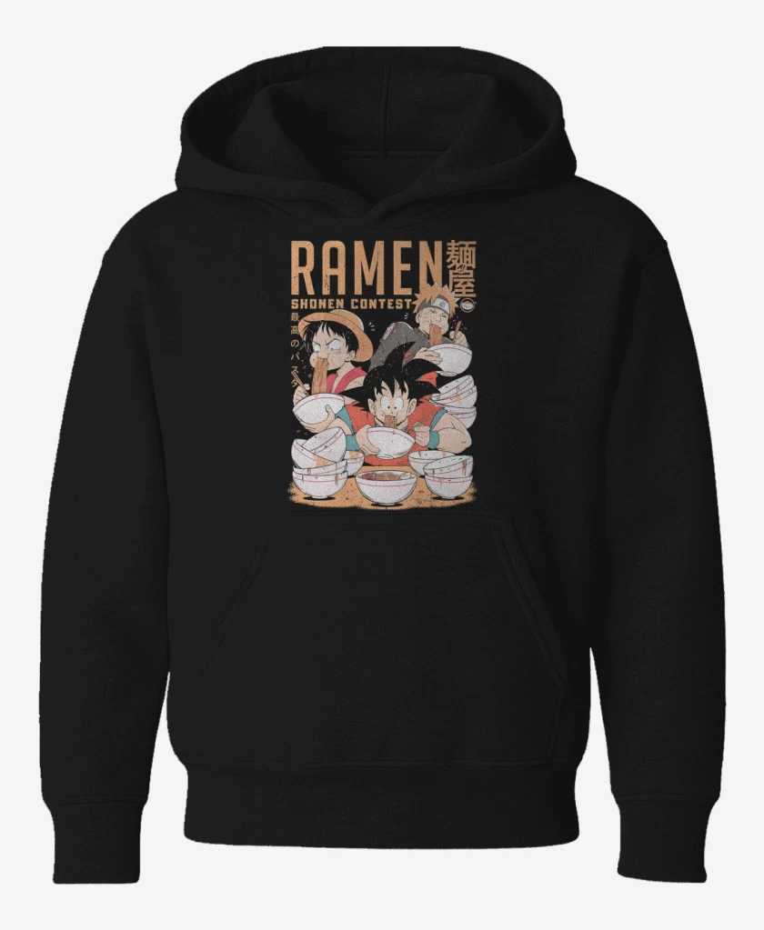 Poleron de niño Negro de Competencia de Ramen