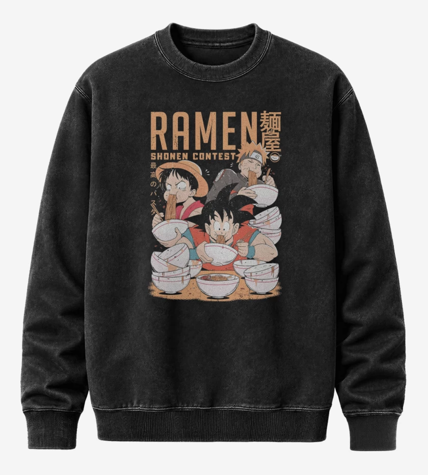 Poleron Polo Acid Wash Negro de Competencia de Ramen