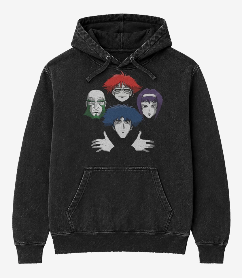 Poleron Canguro Acid Wash Negro de Bohemian Bebop 