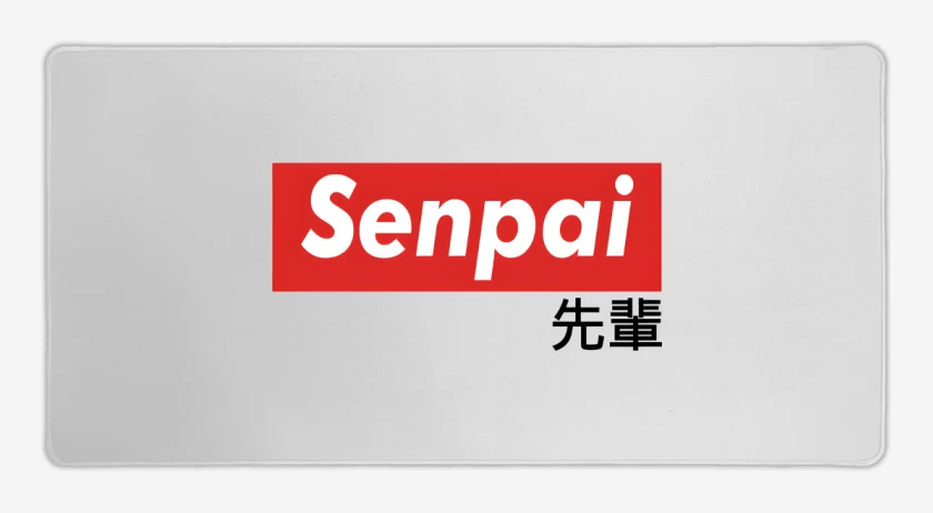 Mouse pad Gamer Blanco de Senpai