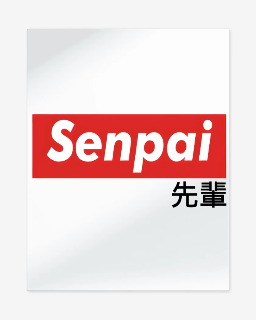 Print metalico Blanco de Senpai