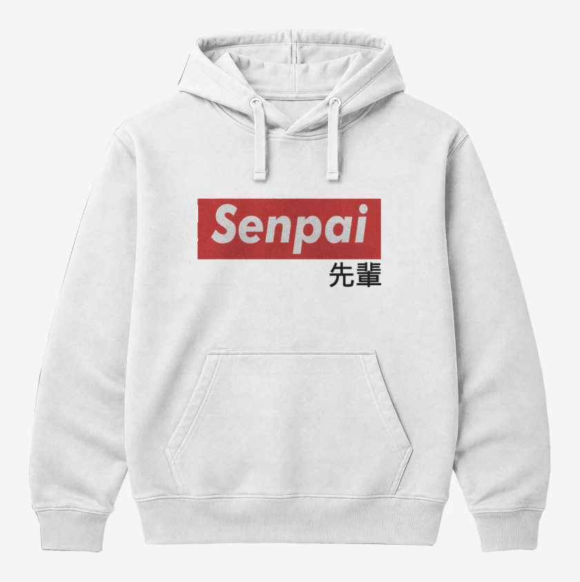 Polerón Canguro Blanco de Senpai