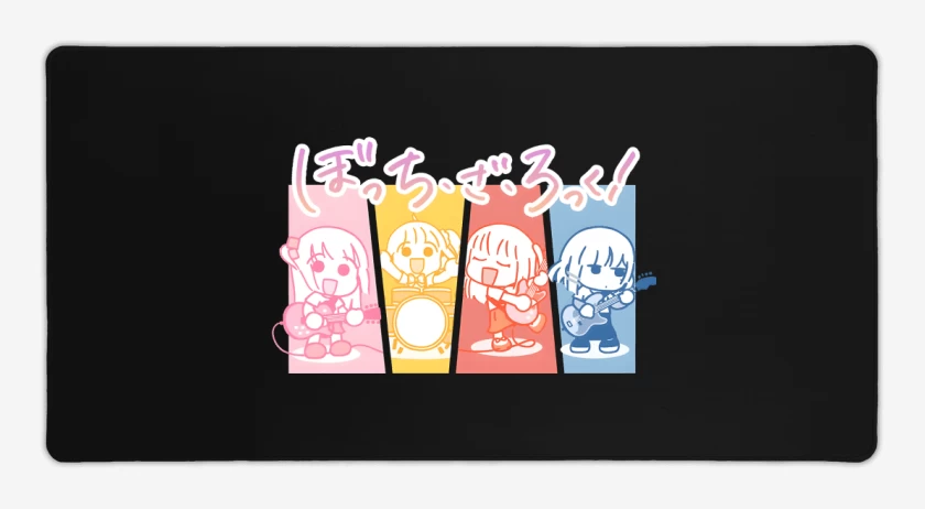 Mouse pad Gamer Negro de Bocchi Band