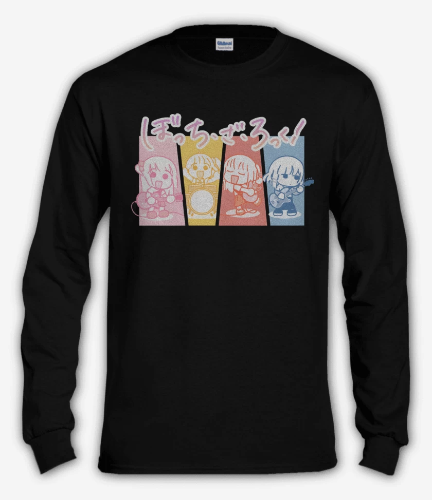 Polera manga larga Negro de Bocchi Band