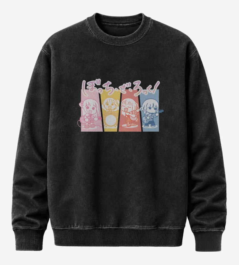 Poleron Polo Acid Wash Negro de Bocchi Band