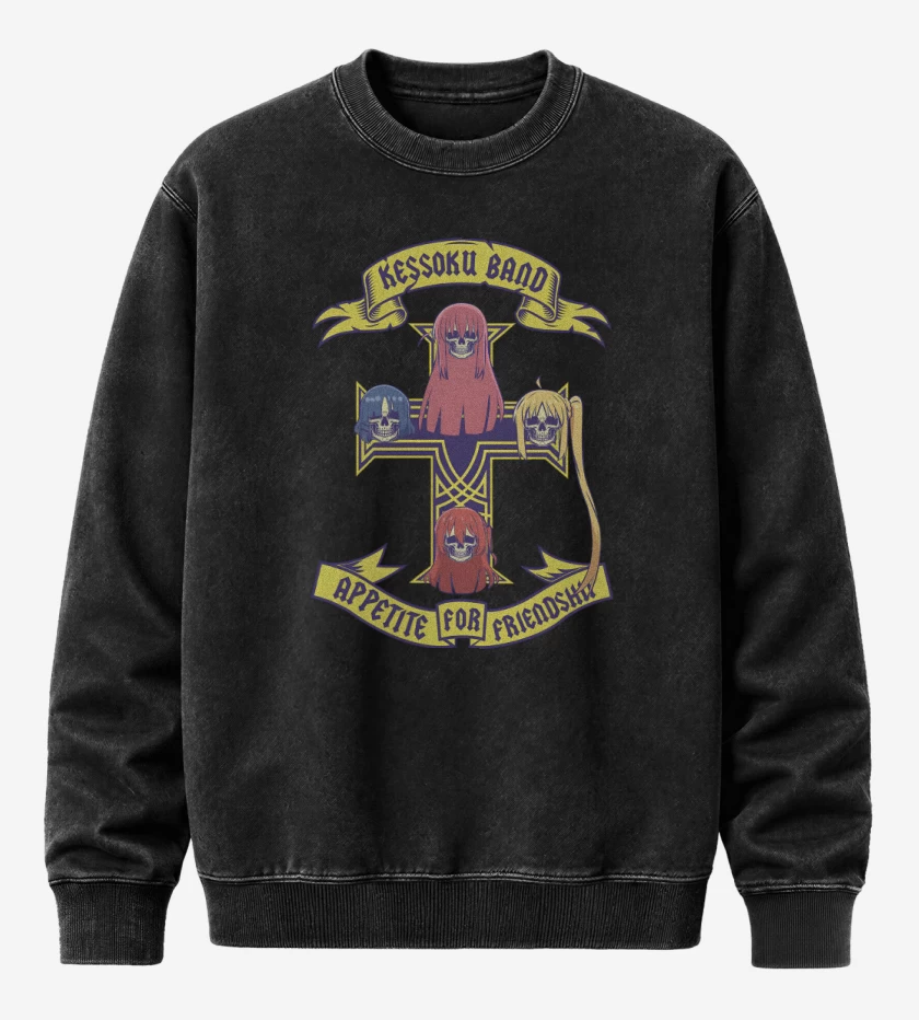 Poleron Polo Acid Wash Negro de Appetite for Friendship