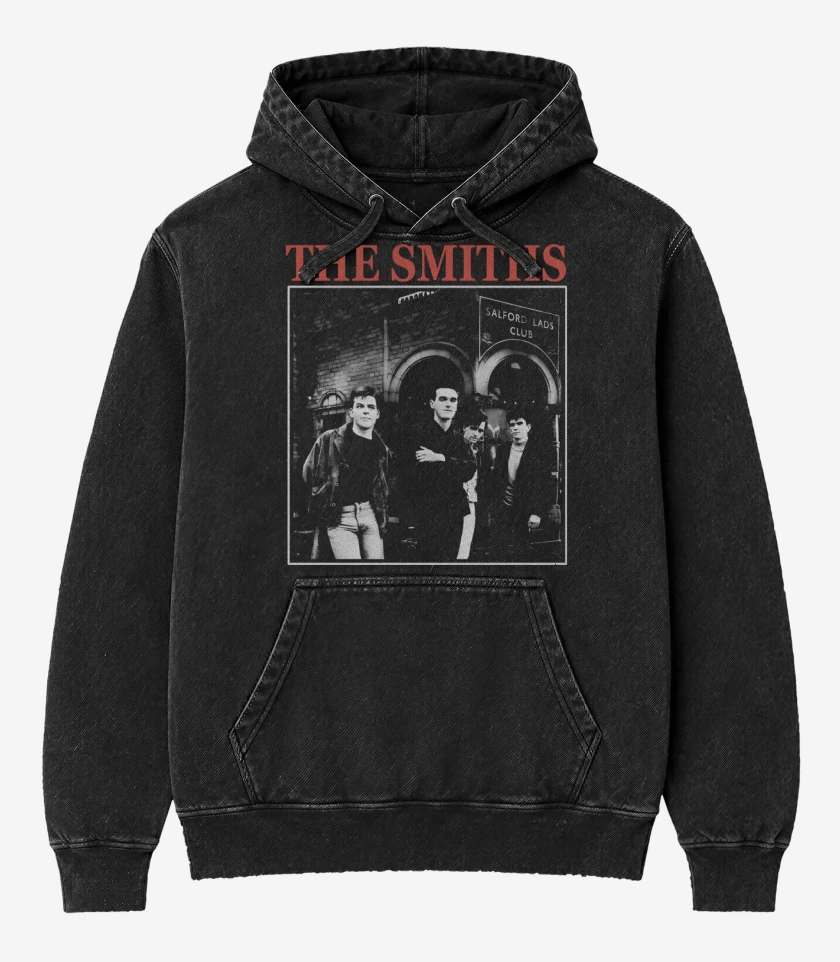 Poleron Canguro Acid Wash Negro de The Smiths Band