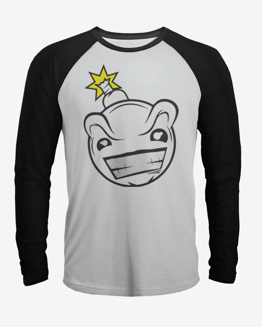 Polera Raglan Blanco / Negro de Bomb