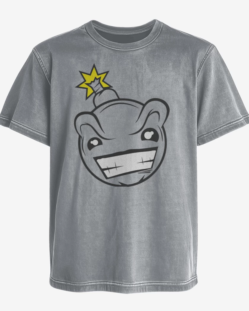 Polera desgastada Gris Melange de Bomb