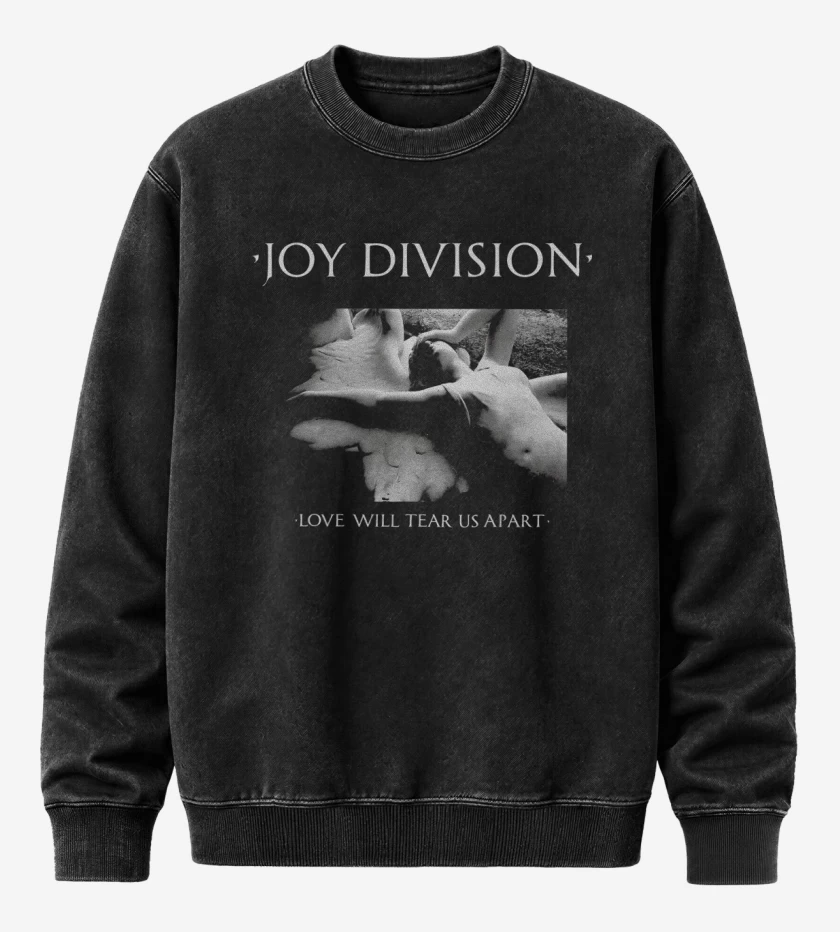 Poleron Polo Acid Wash Negro de Love Will Tear Us Apart