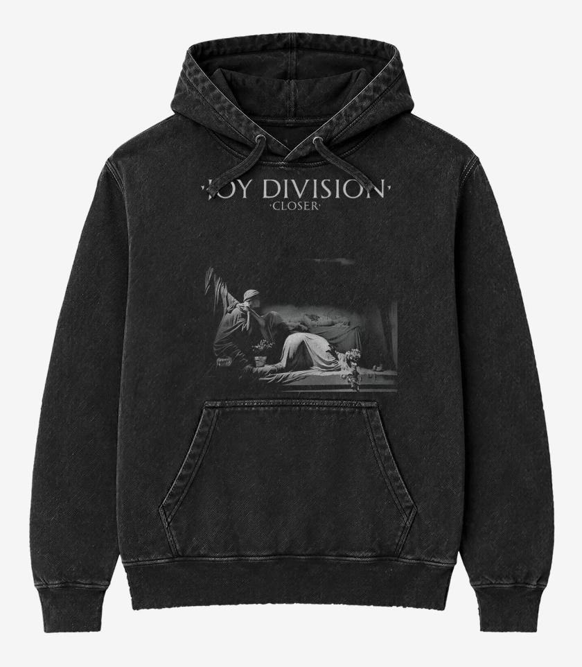 Poleron Canguro Acid Wash Negro de Closer 